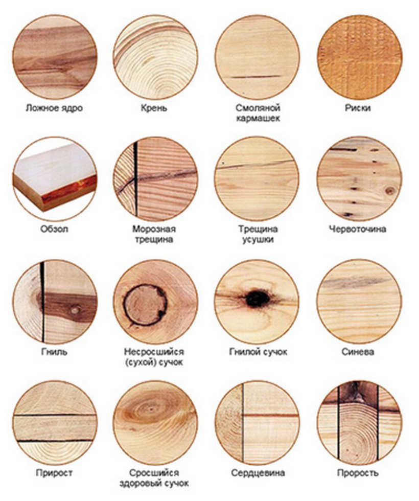 Дефекты бруса хвойных пород